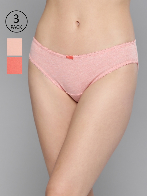 

Mast & Harbour Women Pack of 3 Solid Bikini Briefs MNH-COO-BIK-010, Peach