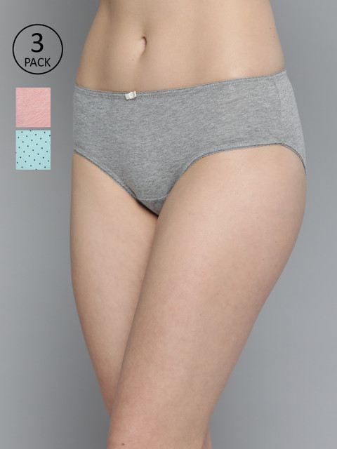 

Mast & Harbour Women Pack of 3 Hipster Briefs MNH-COO-HIP-PRINT010, Blue