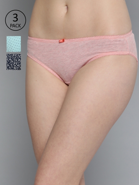 

Mast & Harbour Women Pack of 3 Hipster Briefs MNH-COO-BIK-PRINT005, Blue