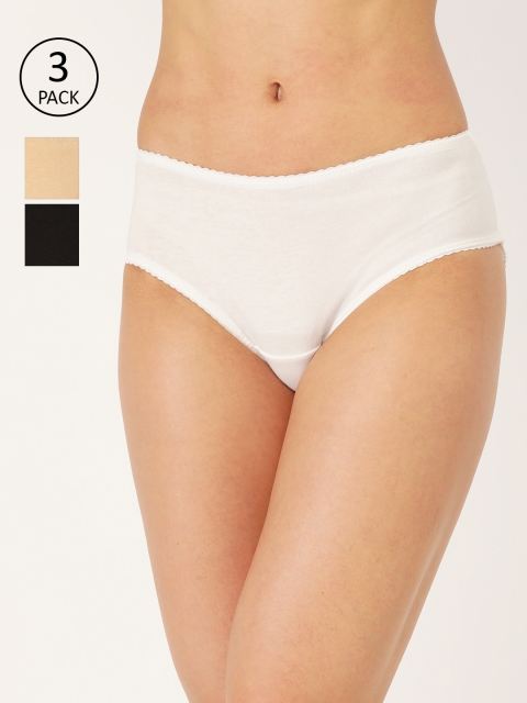 

DressBerry Women Pack of 3 Pure Cotton Solid Bikini Briefs DB-COO-BIK-001, Beige