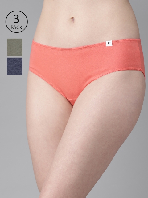 

Roadster Women Pack of 3 Solid Hipster Briefs RDST-COO-HIP-005, Navy blue