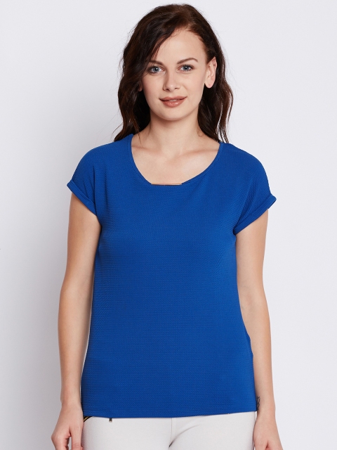 

Annabelle by Pantaloons Women Blue Self-Design Top