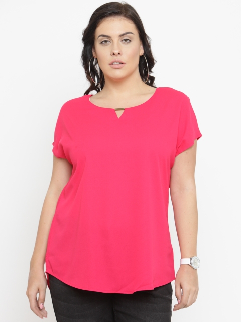 

ALTOMODA by Pantaloons Plus Size Women Pink Solid Top