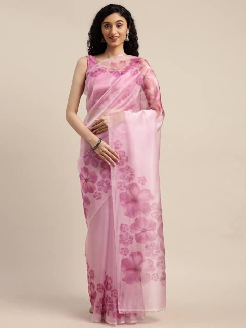 

Rajnandini Pink Organza Printed Saree