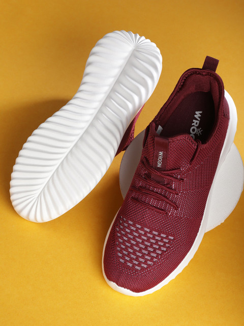 

WROGN Men Maroon Solid Sneakers
