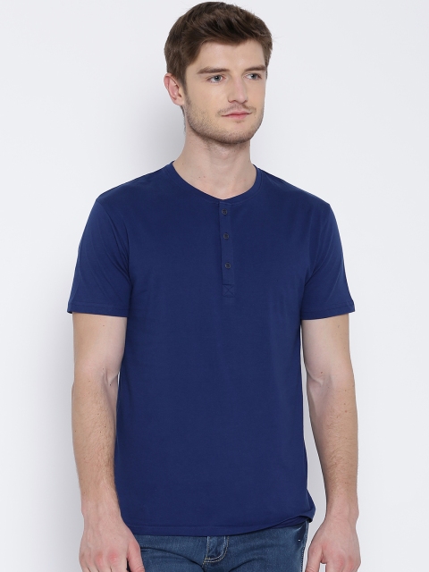 

Highlander Blue Henley Pure Cotton T-shirt