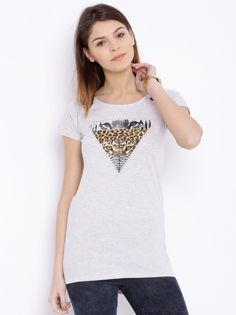 

SF JEANS by Pantaloons Grey Melange Printed Top