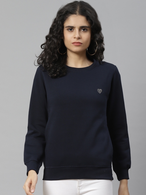 

BREIL BY FORT COLLINS Women Navy Blue Solid Sweatshirt