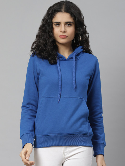 

BREIL BY FORT COLLINS Women Blue Solid Hooded Sweatshirt