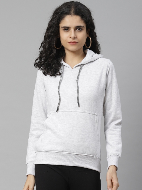

BREIL BY FORT COLLINS Women Grey Melange Solid Hooded Sweatshirt