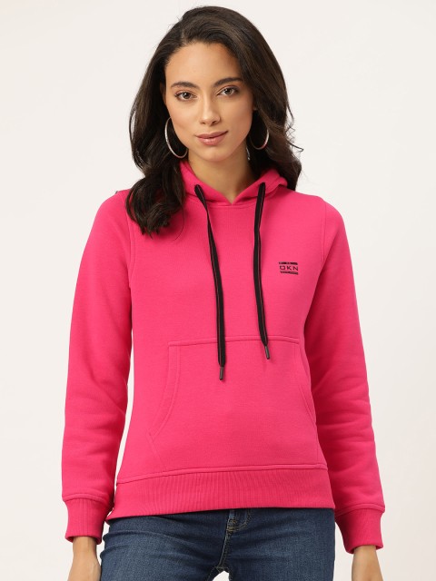 

Okane Women Pink Solid Hooded Sweatshirt