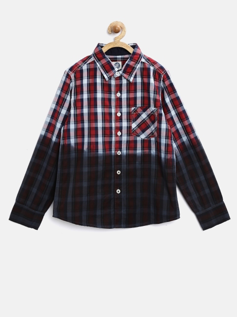 

YK Boys Red & Navy Checked Dyed Shirt