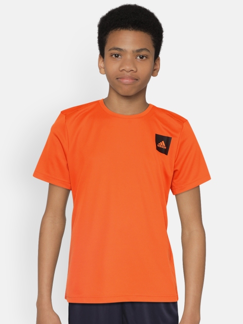 

ADIDAS Boys Orange Self Design Aeroready Training Sustainable T-shirt