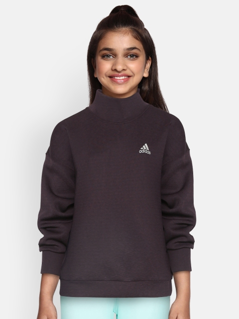 

ADIDAS Girls Purple AREOREADY Warming Solid Track Sustainable Sweatshirt