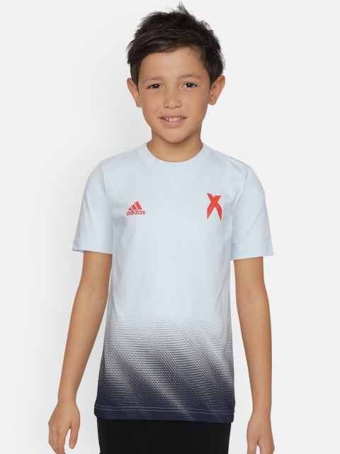 

ADIDAS Boys Blue Aeroready X Printed Training T-shirt