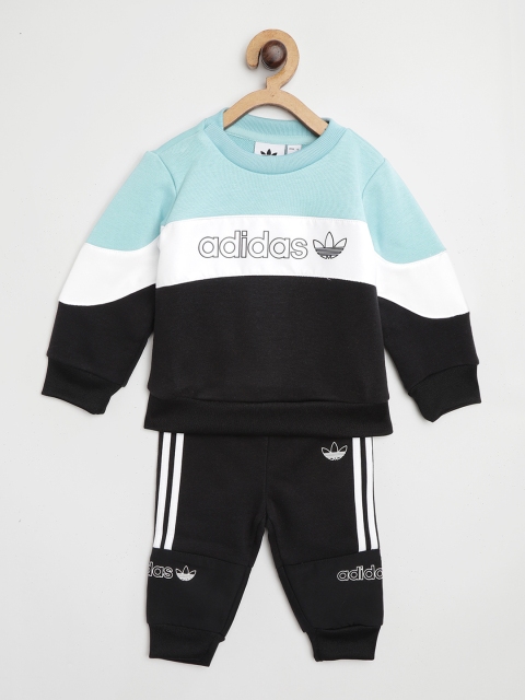 

ADIDAS Originals Kids Blue & Black Colourblocked BX 2.0 Crew Tracksuits