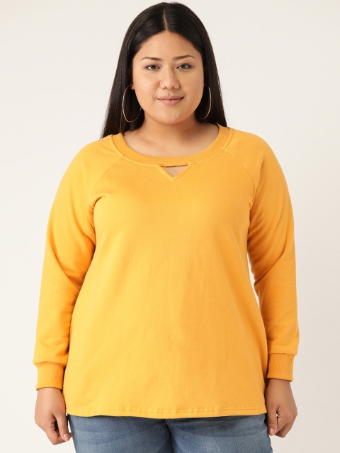 

Revolution Women Plus Size Mustard Yellow Solid Sweatshirt