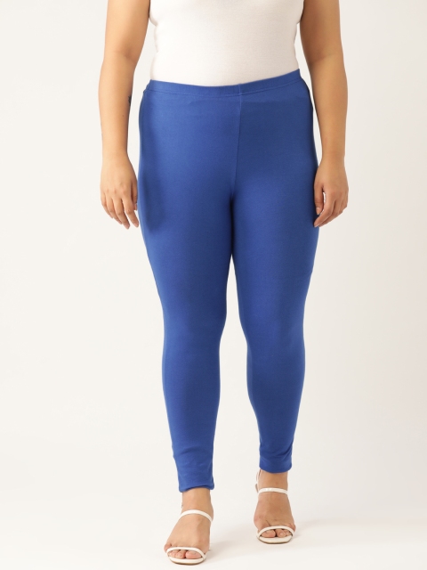 

Revolution Plus Size Women Blue Solid Legging