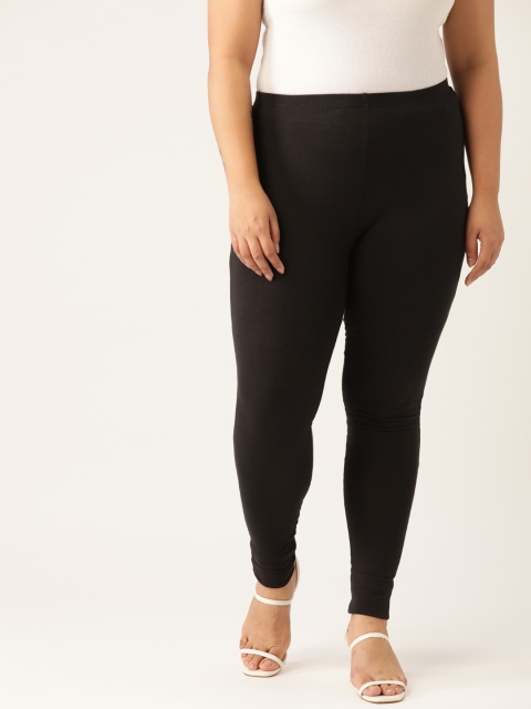 

Revolution Plus Size Women Black Solid Legging