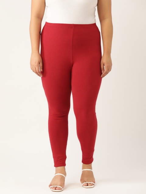 

Revolution Plus Size Women Red Solid Legging