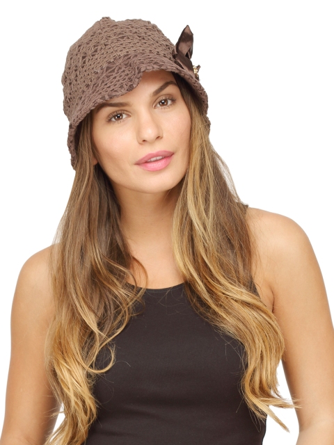

FabSeasons Brown Embroidered Cloche Hat