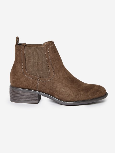 

DOROTHY PERKINS Women Coffee Brown Solid Mid-Top Chelsea Boots