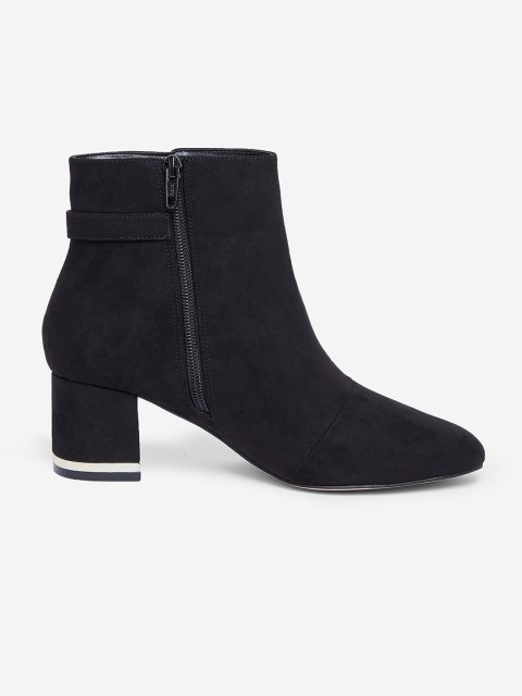

DOROTHY PERKINS Women Black Solid Wide Fit Mid-Top Heeled Boots