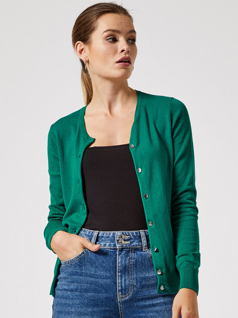 

DOROTHY PERKINS Women Green Solid Sustainable Cardigan Sweater