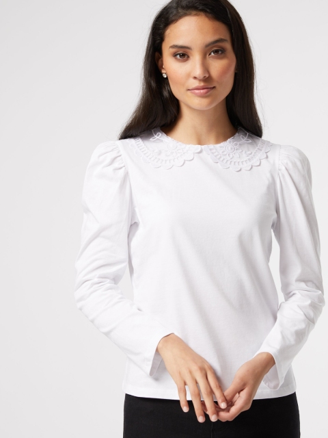 

DOROTHY PERKINS Women Petite White Solid Top