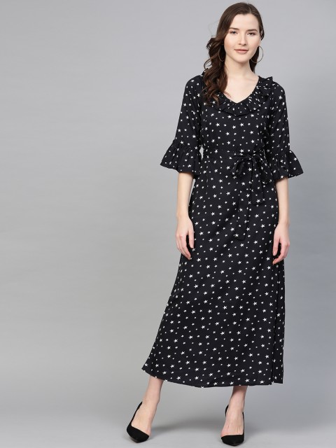 

SIRIKIT Women Black Printed A-Line Dress