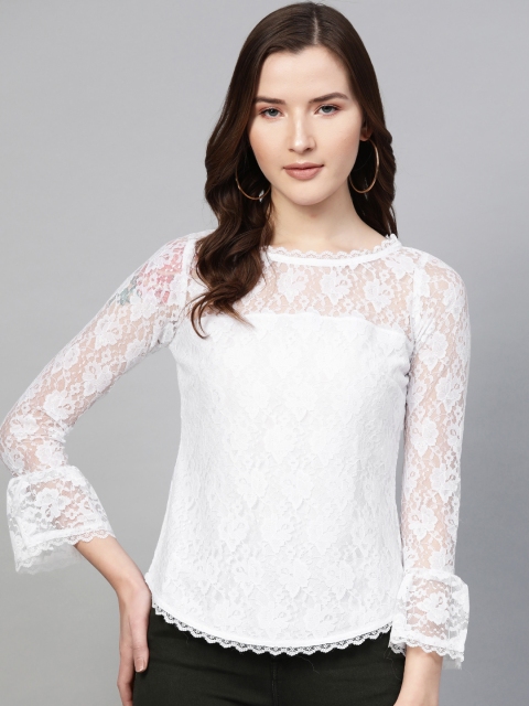 

SIRIKIT Women White Self Design Top