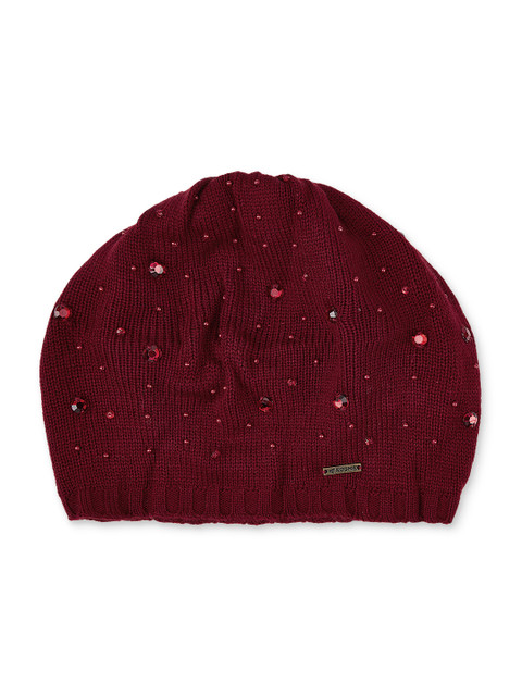 

Kosha Women Maroon Embellished Beanie