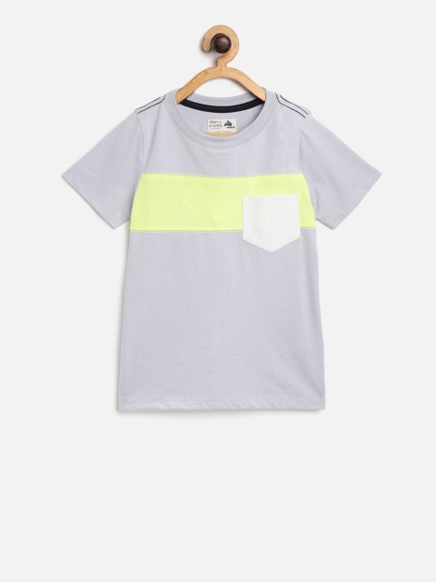 

Cherry Crumble Kids Grey & Yellow Colourblocked T-shirt