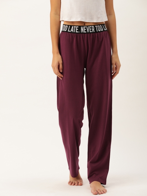 

Slumber Jill Women Maroon Solid Lounge Pants