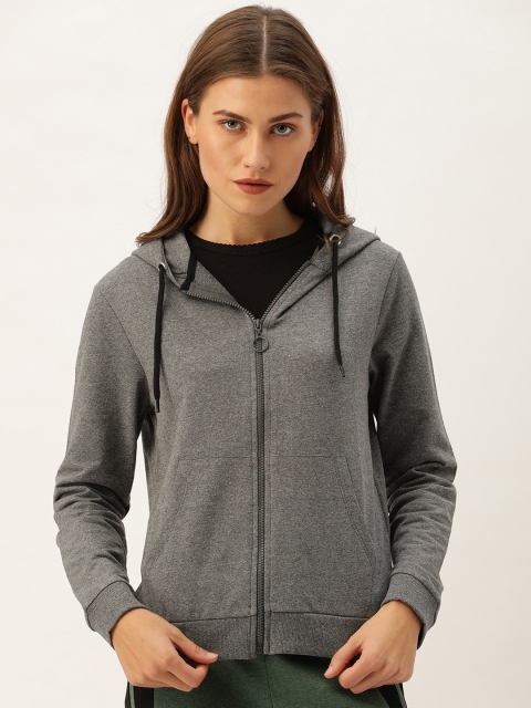 

Slumber Jill Women Charcoal Grey Solid Hooded Sweatshirt