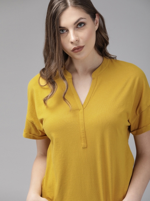 

Roadster Women Mustard Solid Top