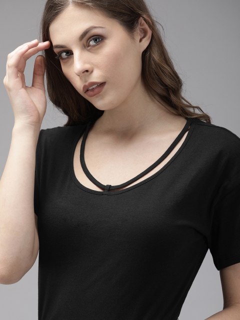 

Roadster Women Black Solid Top