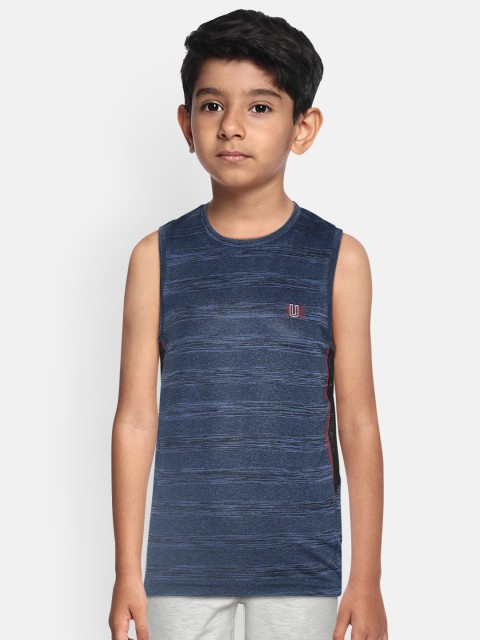 

Sweet Dreams Boys Blue & Black Striped Round Neck Workout T-shirt