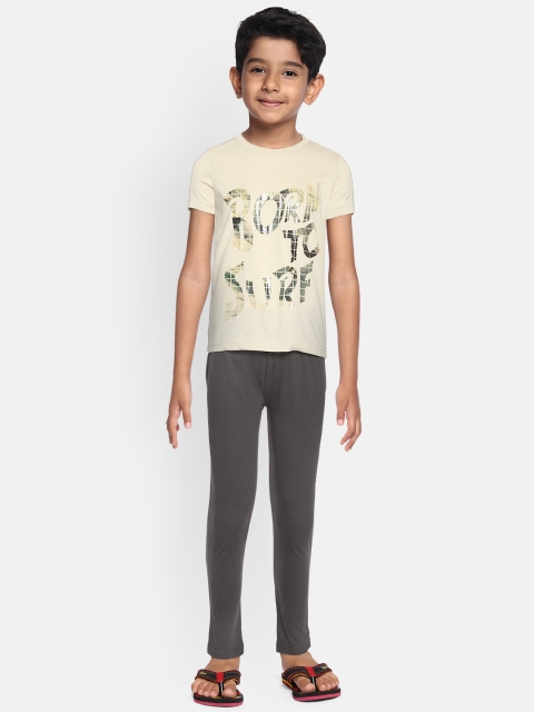 

Sweet Dreams Boys Beige & Charcoal Grey Printed Night Suit