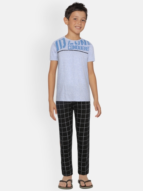 Sweet Dreams Boys Blue & Black Typography Print Night Suit