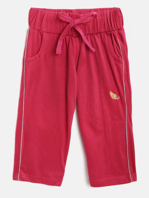 

Sweet Dreams Girls Fuchsia Pink Solid Knitted Lounge Capris