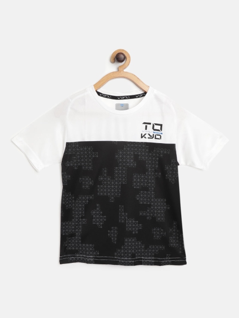 

Sweet Dreams Boys Black & White Geometric Print Knitted Workout T-shirt