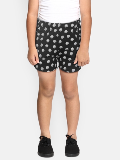 

Sweet Dreams Girls Black & White Pure Cotton Conversational Print Lounge Shorts