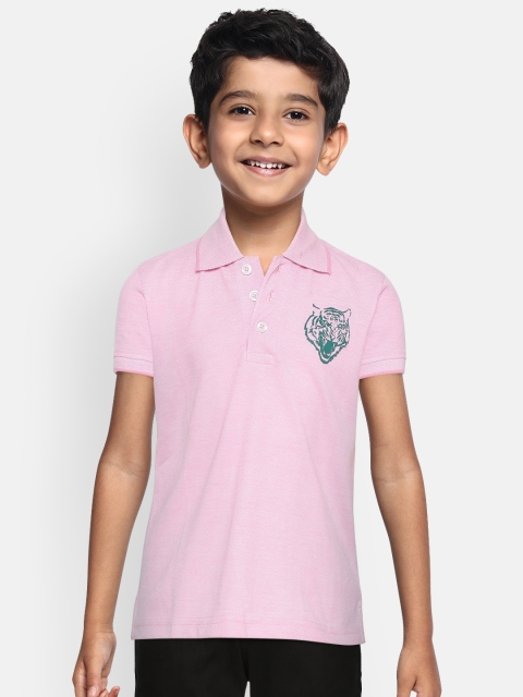 

Sweet Dreams Boys Pink Solid Pure Cotton Lounge T-shirt with Tiger Print Detail