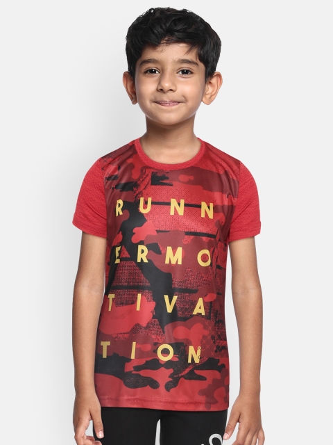 

Sweet Dreams Boys Red & Black Camouflage Print Sports T-shirt with Typography Print Detail