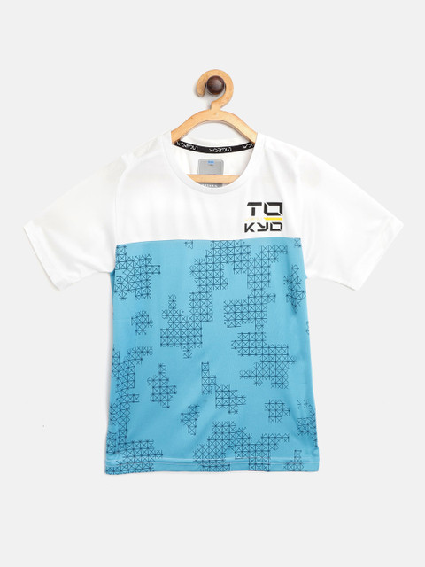

Sweet Dreams Boys Blue & White Geometric Print Knitted Workout T-shirt