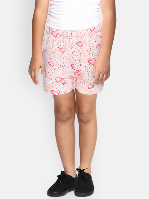 

Sweet Dreams Girls Pink & White Heart Print Lounge Shorts