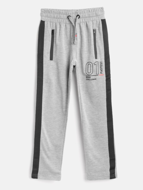 

Sweet Dreams Boys Grey Melange Solid Knitted Track Pants with Side Stripes