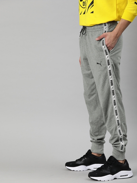 

Puma Men Grey Melange Printed Slim-Fit Joggers