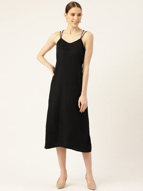 

Off Label Women Black Solid A-Line Dress